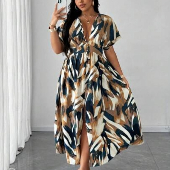 Chic Multicolor Maxi Dress - Picture 2 of 2